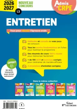 Admis au CRPE 2026-2027 - Epreuve orale d’admission L3 - Entretien
