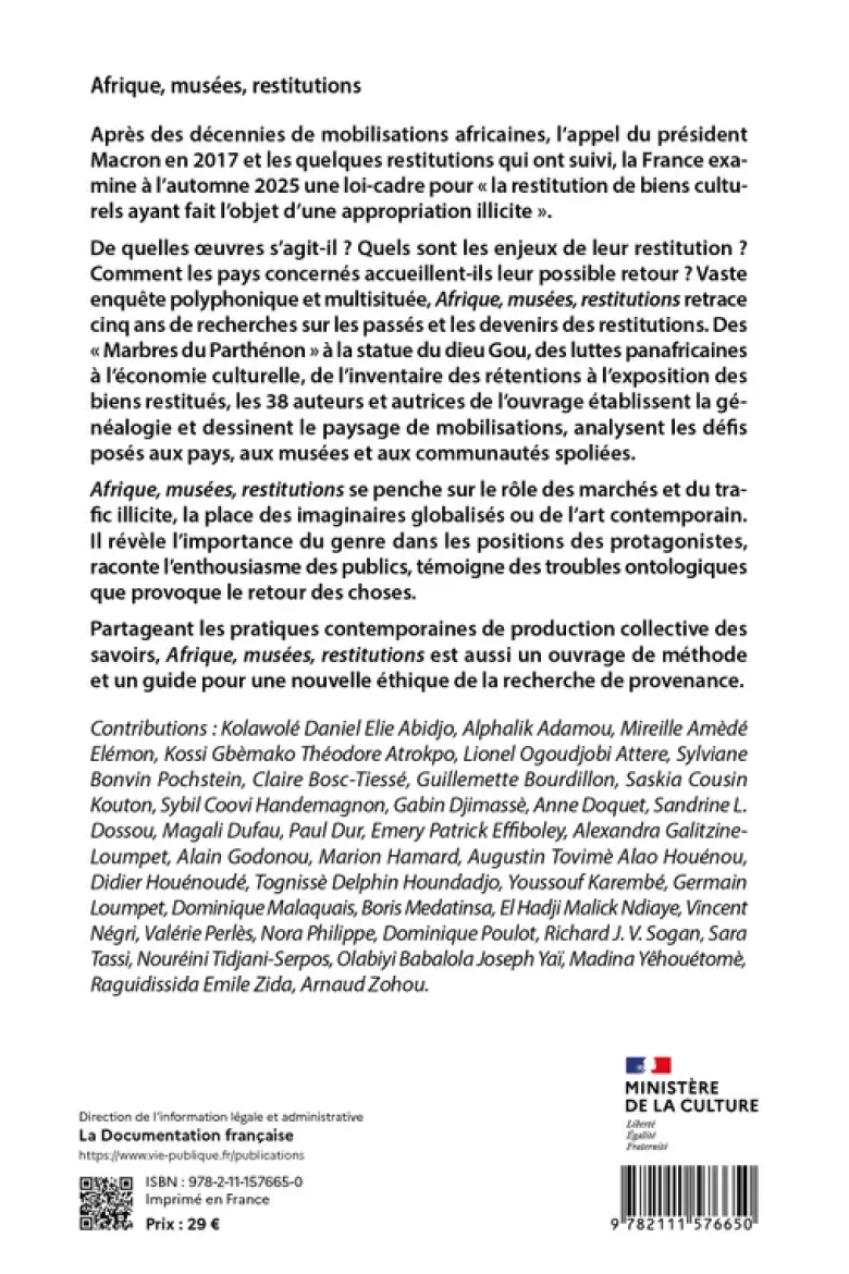 Afrique, musées, restitutions
