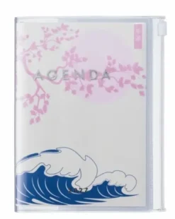 Agenda A5 2027 ILLUSTRATION WAVE - Bleu et rose