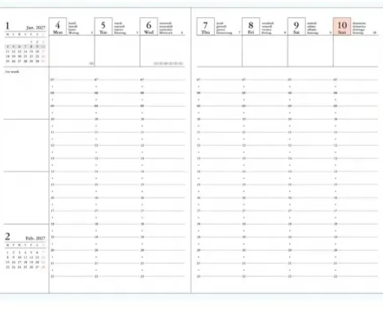 Agenda A6 2027 WAVE - Bleu