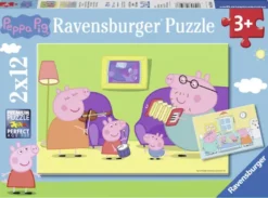 A la maison Peppa Pig puzzle 2 x 12 pièces