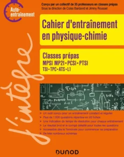 Cahier d'entrainement en physique-chimie Prépas 1re année