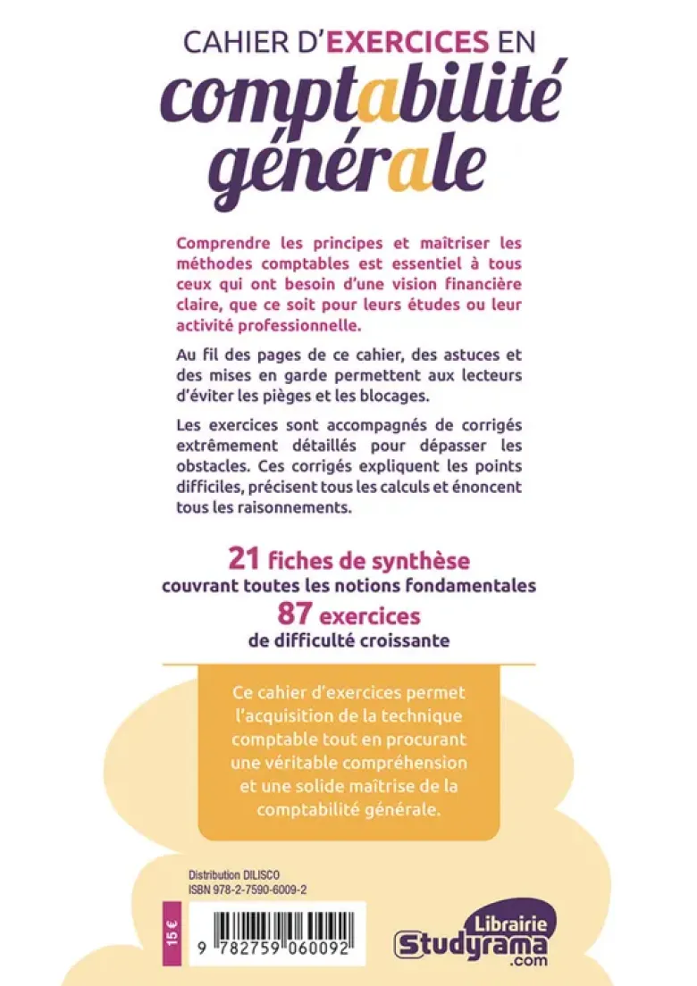 Cahier d'exercices en comptabilité générale