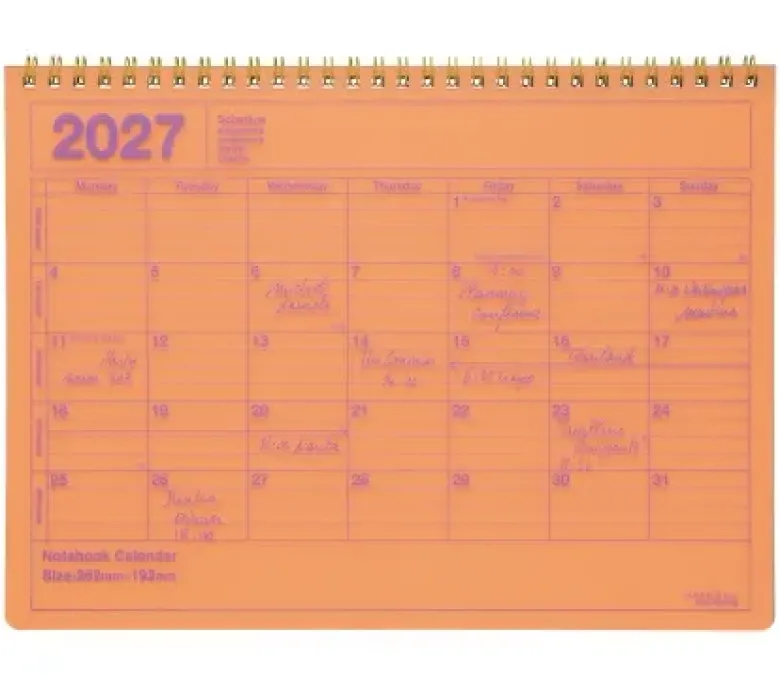 Calendrier 2027 - M