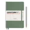 Carnet de notes Medium (A5), Couverture rigide, 251 pages num., Olive, blanc