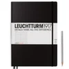 Carnet Master Slim (A4+) couverture rigide, 121 pages numérotées, ligné, noir