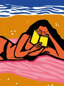 Carnet pages blanches lecture sur la plage