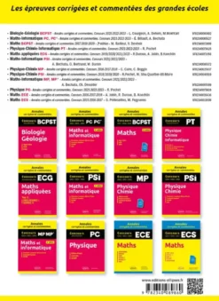 Chimie PC. Annales corrigées et commentées 2022-2023-2024