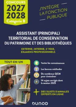 Concours Assistant (principal) territorial de conservation du patrimoine et des bibliothèques - 2027