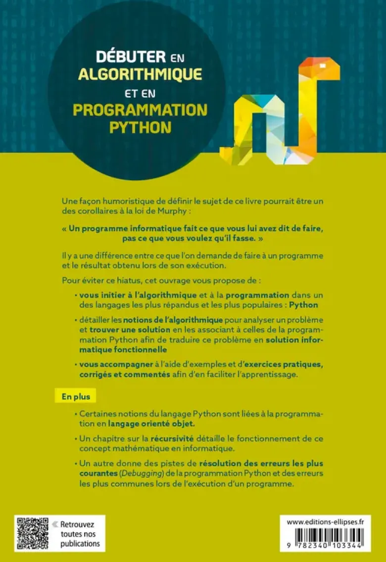 Débuter en algorithmique et en programmation Python