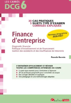 DCG 6 - Exercices corrigés Finance d'entreprise