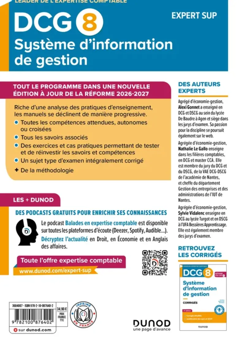 DCG 8 Système d'information de gestion - Manuel - Réforme 2026-2027
