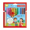 12 feutres de coloriage pointe moyenne STABILO Cappi + 1 lacet