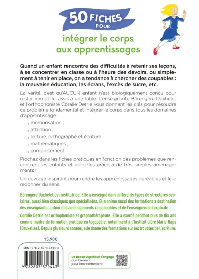 50 fiches pour intégrer le corps aux apprentissages