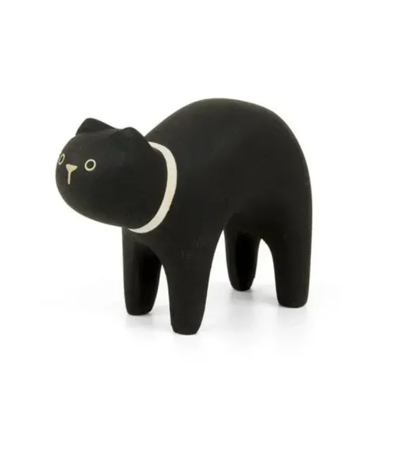 Figurine en bois - Chat Noir