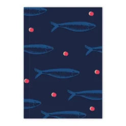 Grand carnet Sardines bleues - pages blanches