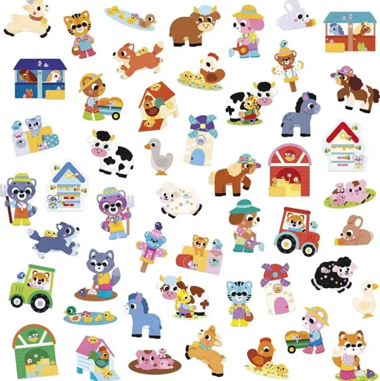50 Grandes Gommettes - Animaux Ferme