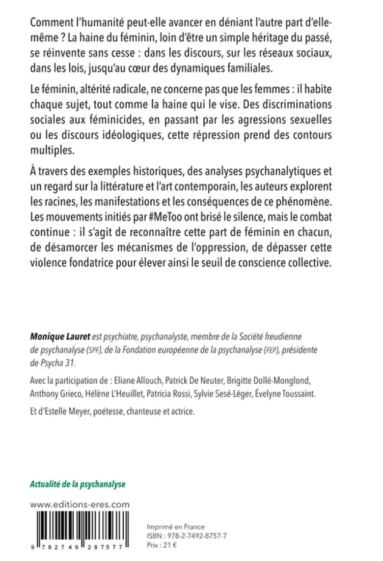 La haine du féminin