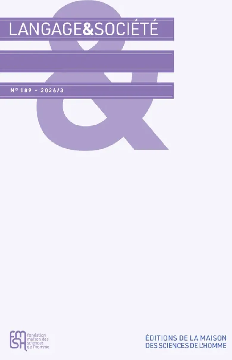 Langage & Société n° 189 – 2026/3
