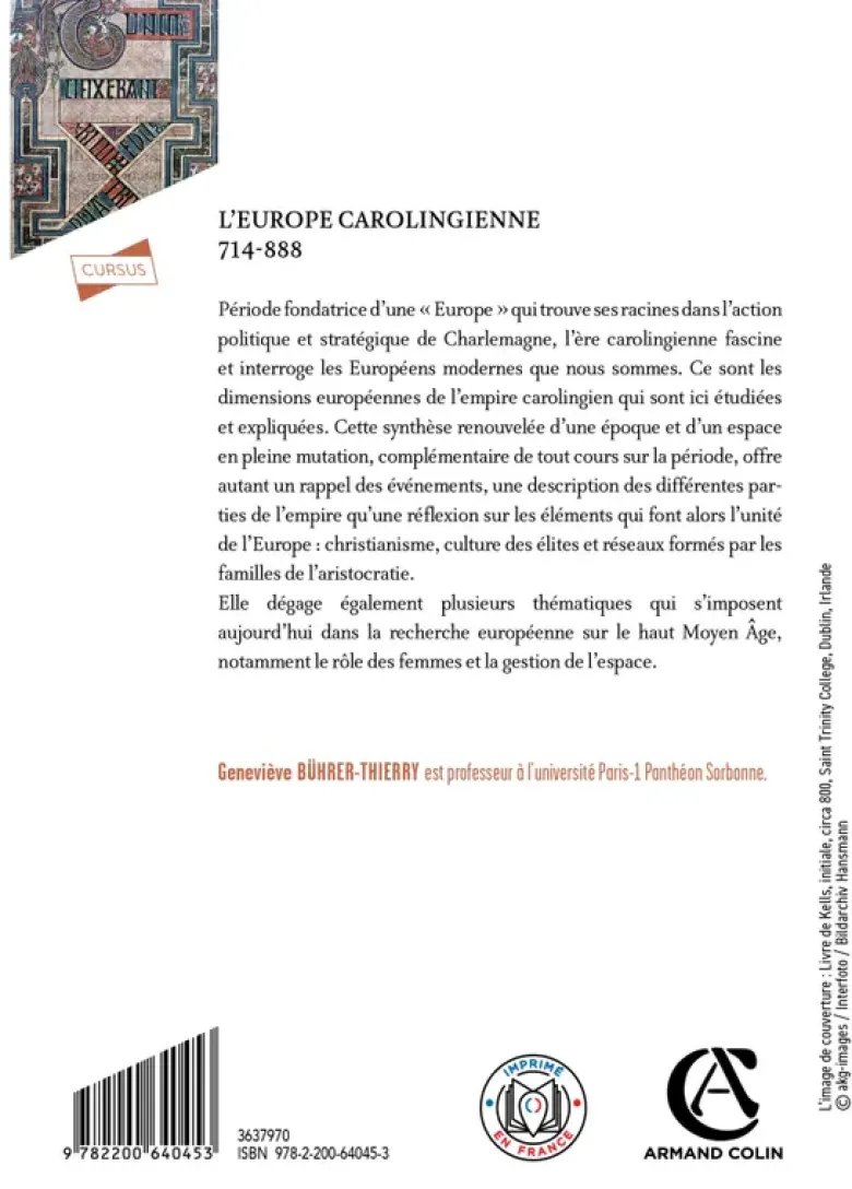 L'Europe carolingienne 714-888 - 4e éd.