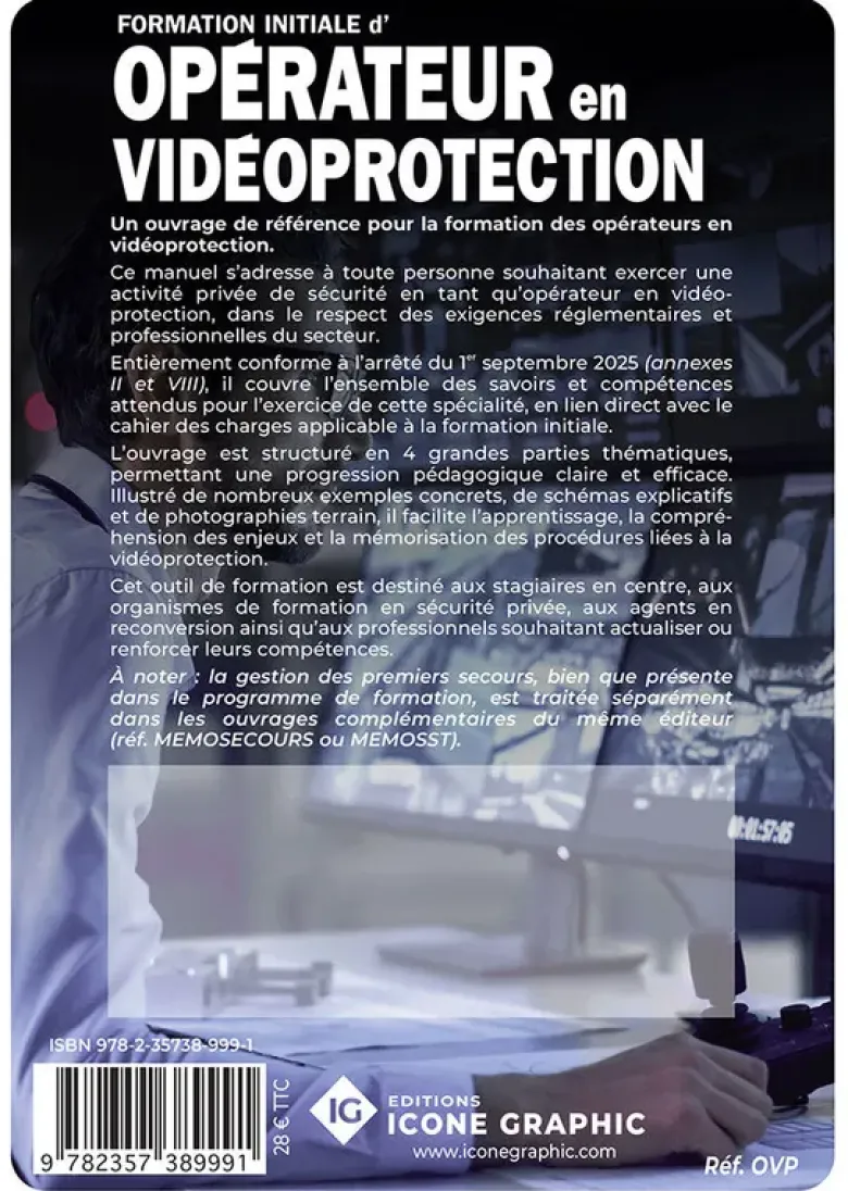 Livre "Opérateur en vidéoprotection"
