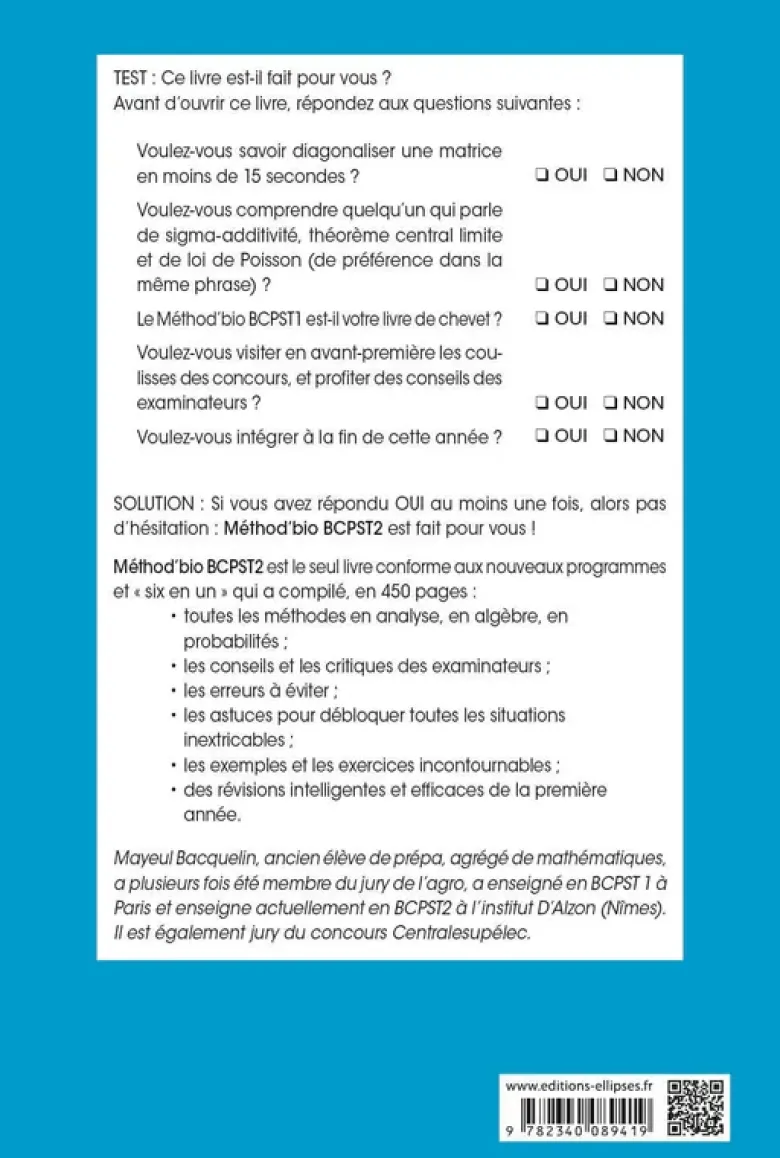 Mathématiques BCPST 2e année