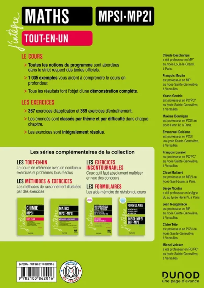 Maths MPSI-MP2I Tout-en-un - 7e éd.