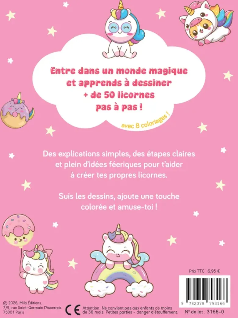 Mes licornes kawaï à dessiner pas à pas
