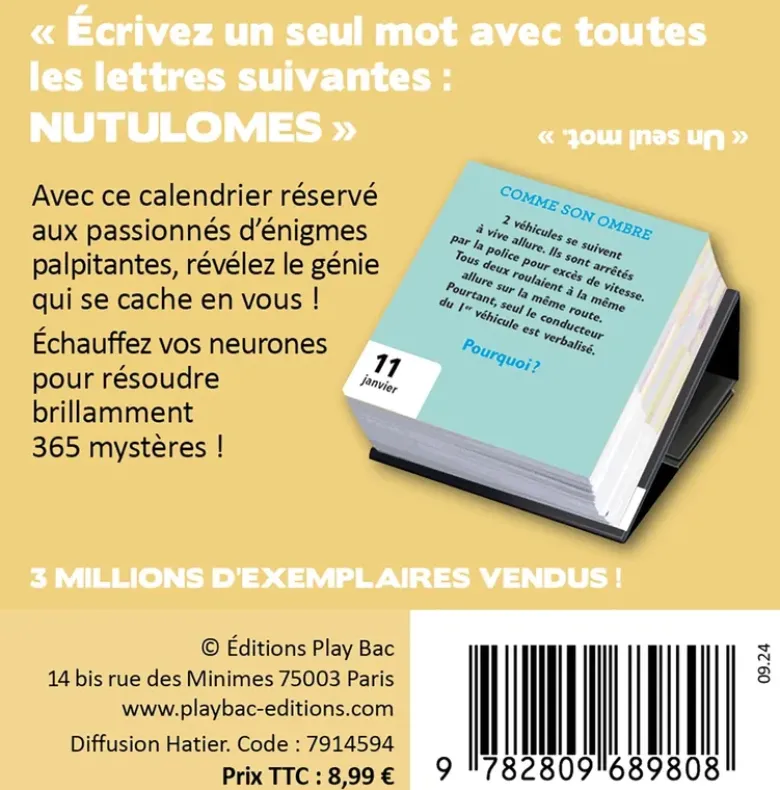 Mini calendrier 365 Énigmes et défis