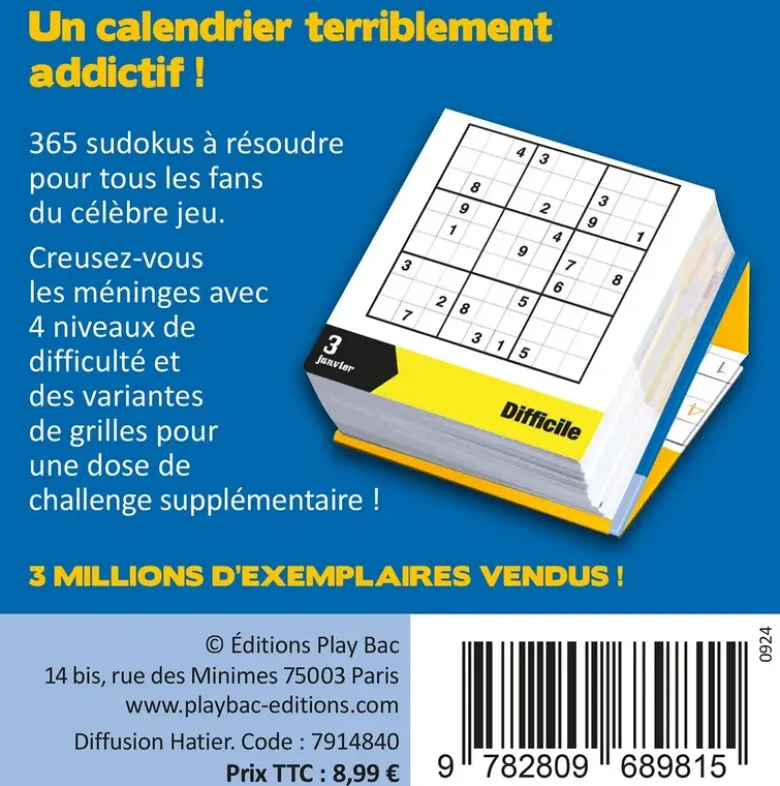 Mini calendrier 365 Sudokus