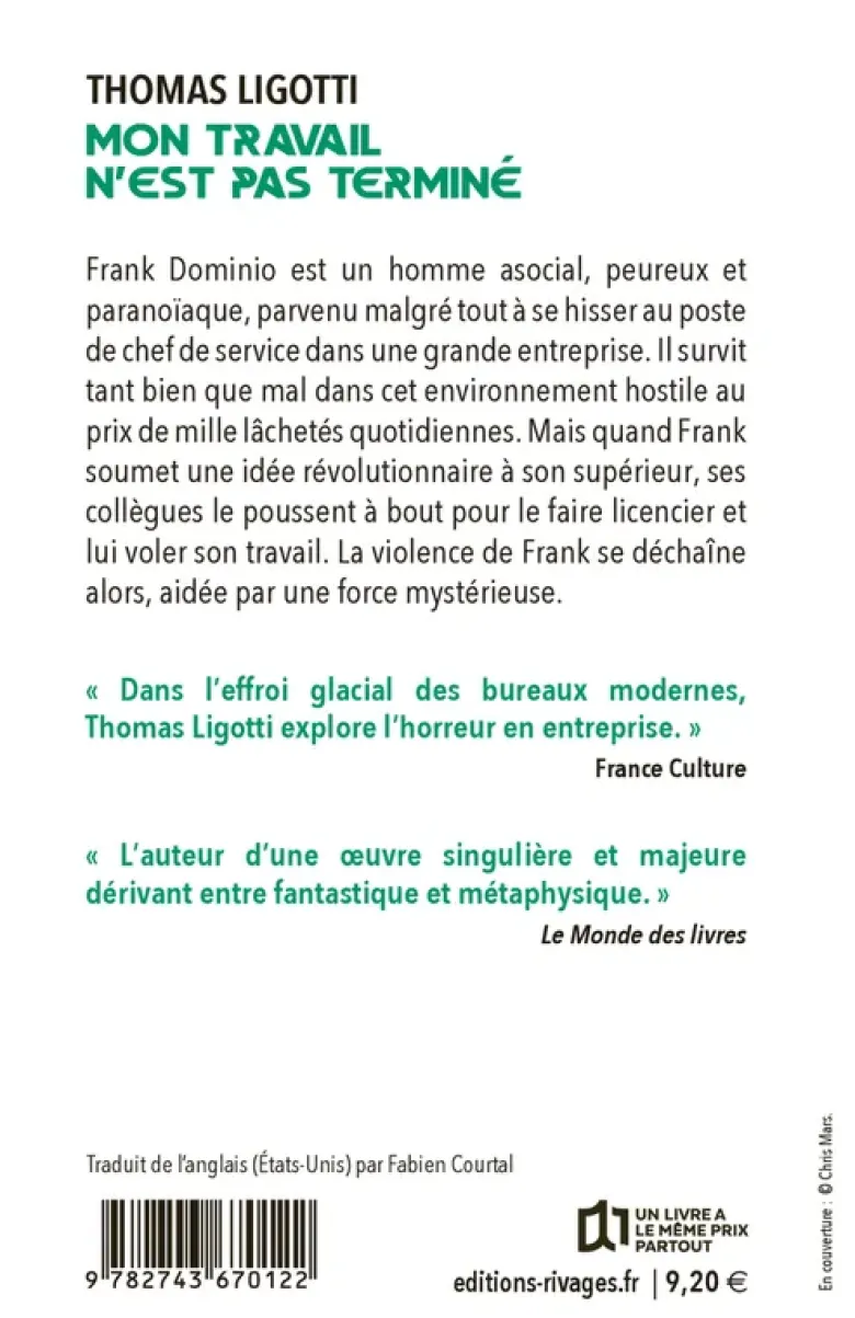 Mon travail n'est pas terminé