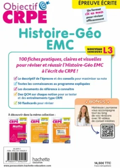 Objectif CRPE 2027-2028 - Histoire Géographie EMC - 100 fiches efficaces pour bien réviser - L3
