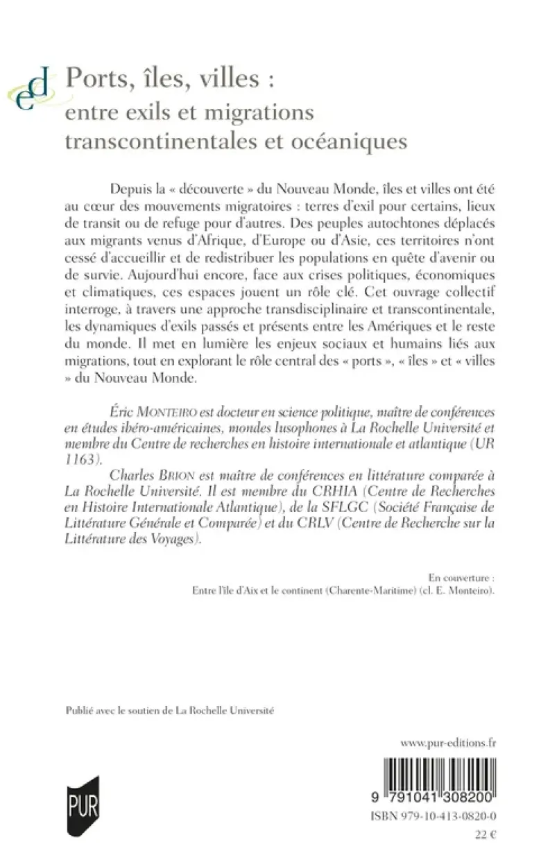 Ports, îles, villes : entre exils et migrations transcontinentales et océaniques