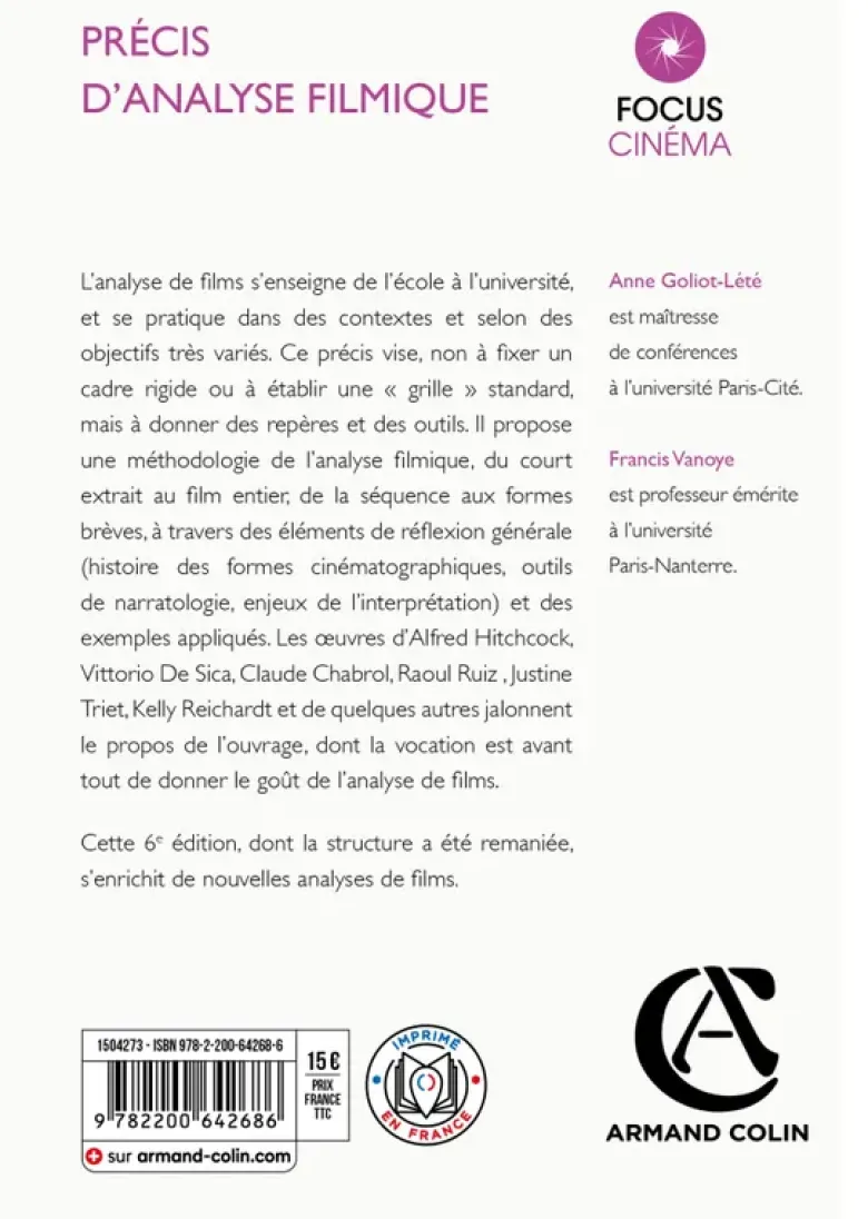 Précis d'analyse filmique - 6e éd.