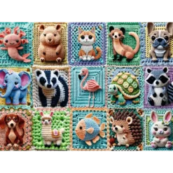 Puzzle 1000 Pièces Tea Time Animaux au crochet