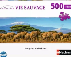 Puzzle Troupeau Elephants 500 Pièces