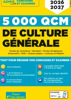 5000 QCM de culture générale - Concours et examens 2026-2027