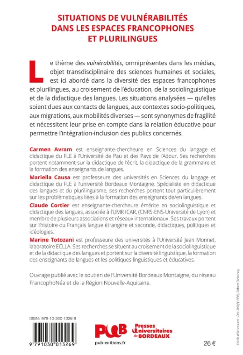Situations de vulnérabilités dans les espaces francophones et plurilingues