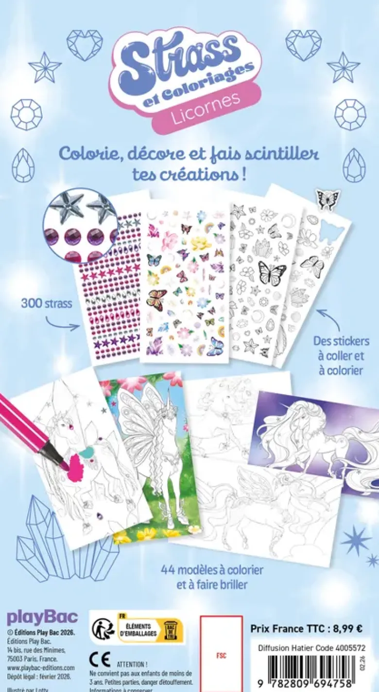 Strass et coloriages Licornes