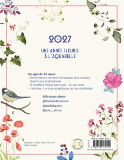 2027 une année fleurie à l'aquarelle